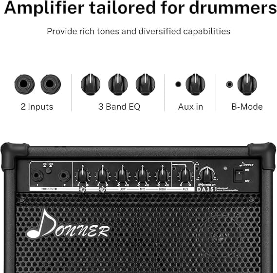 Amplificador Donner Da-35 Para Bateria Electronica 3