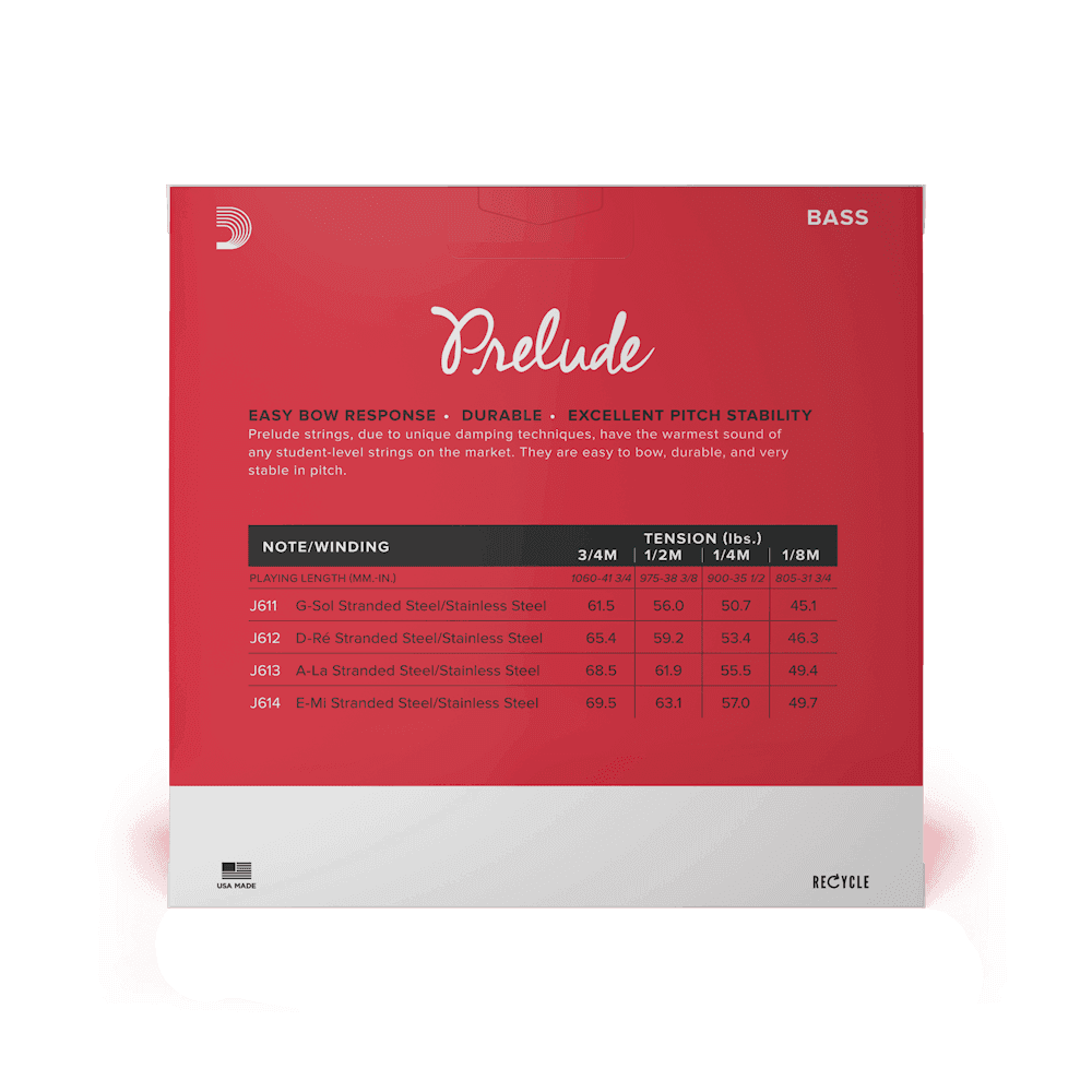 Encordado D Addario Prelude Contrabajo 1/4 J610 M 2