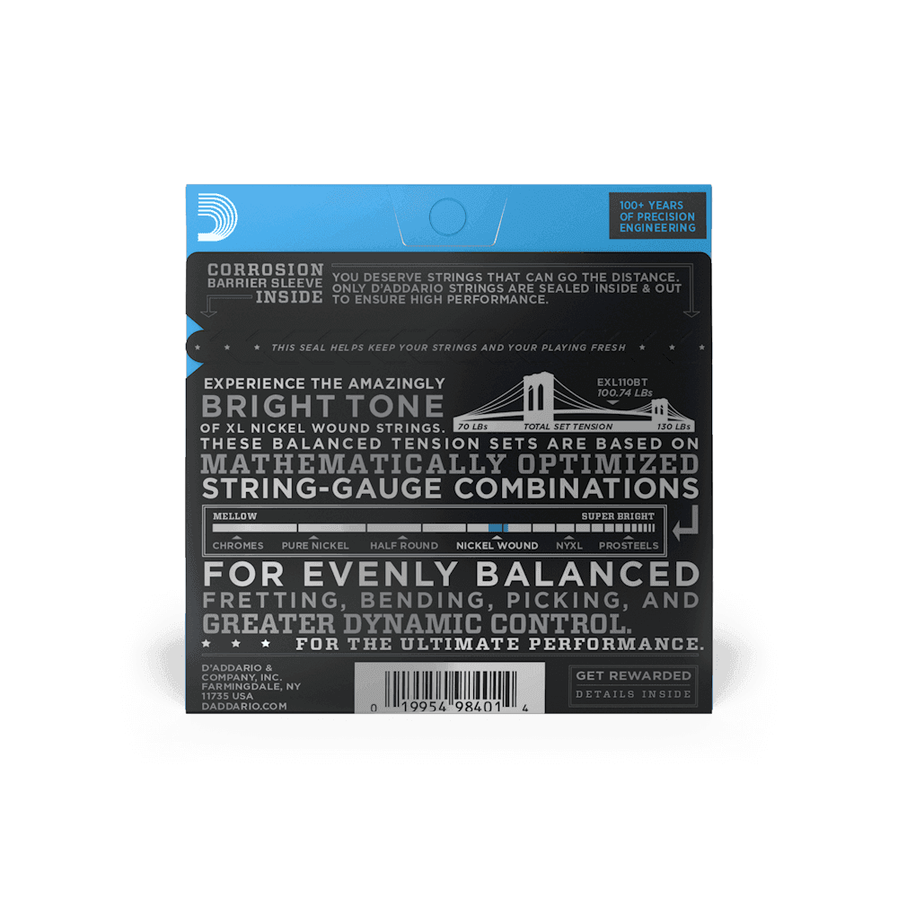 Encordado D addario Guitarra Electrica EXL110BT Balanceado 3