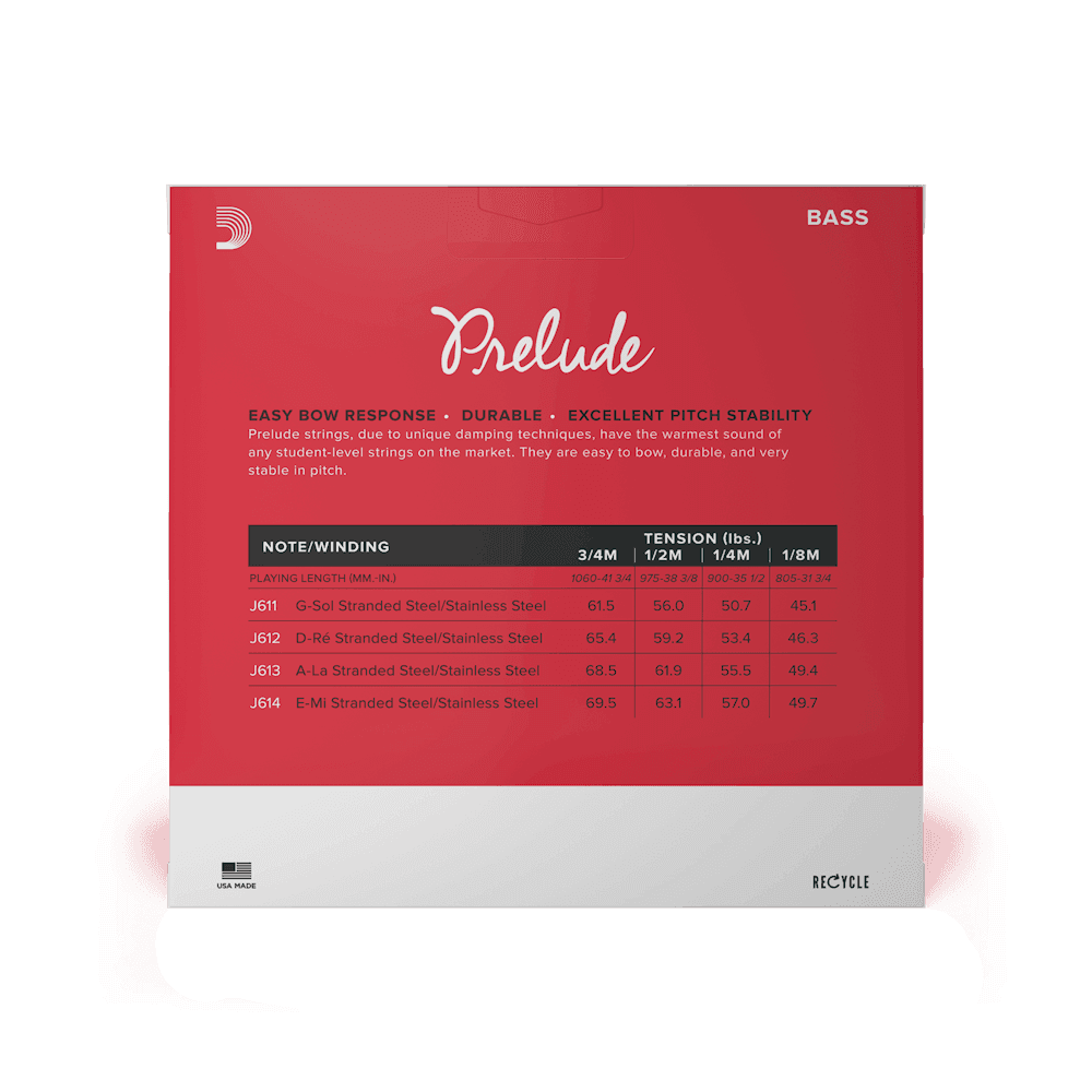 Encordado D Addario Prelude Contrabajo J610 3/4 2