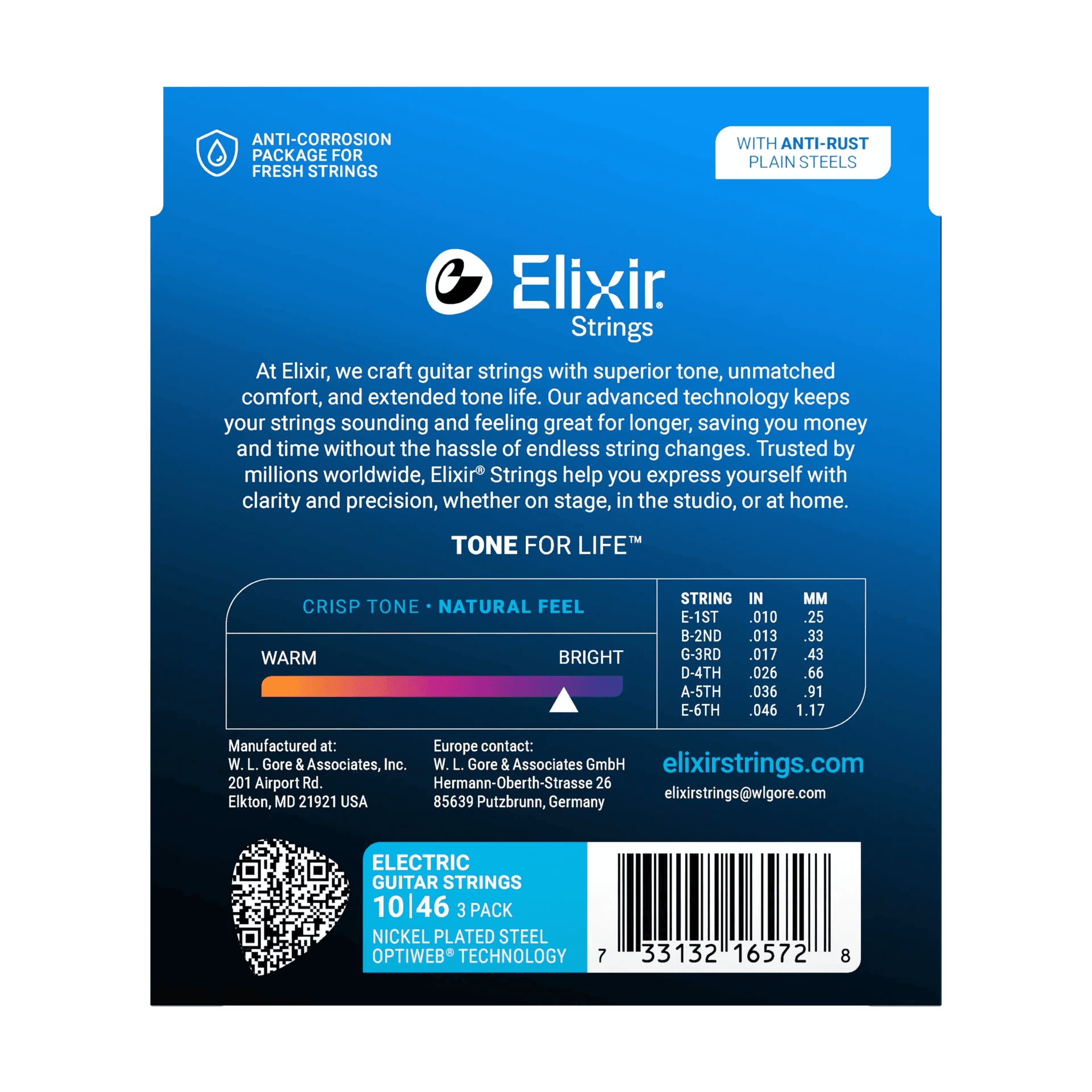 Encordado Elixir Guitarra Electrica 16572 10-46 X3 3