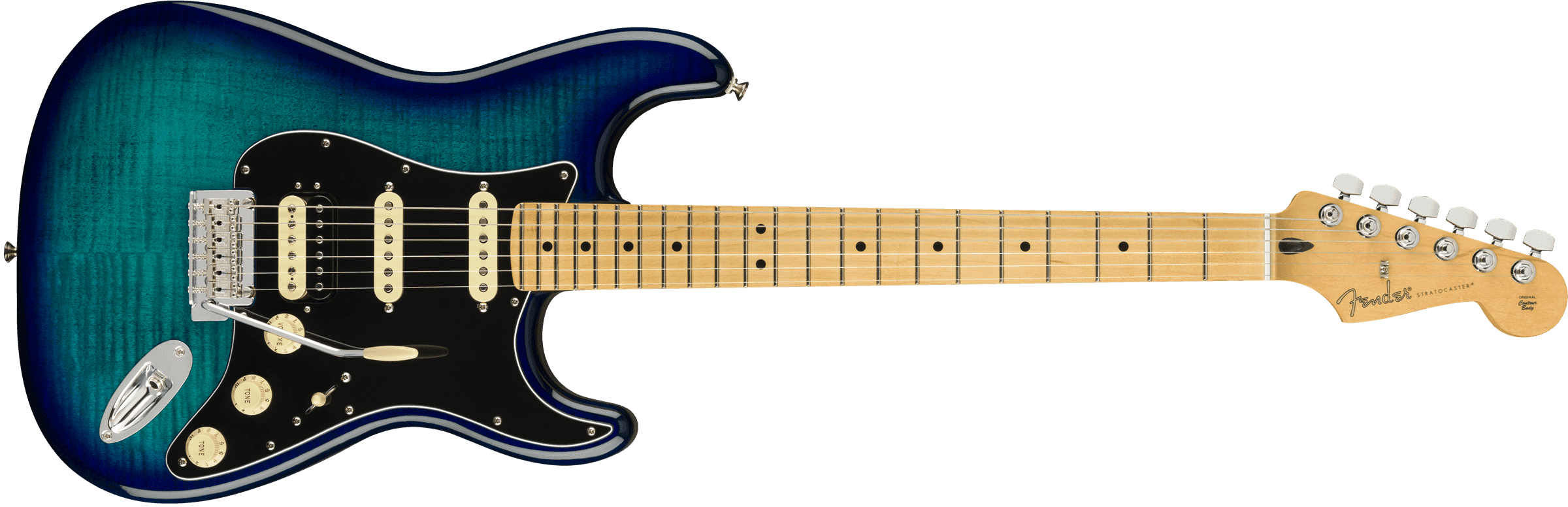 Guitarra Electrica Fender Player Stratocaster® de edición limitada HSS Plus Top, diapasón de arce, Blue Burst 0140218573