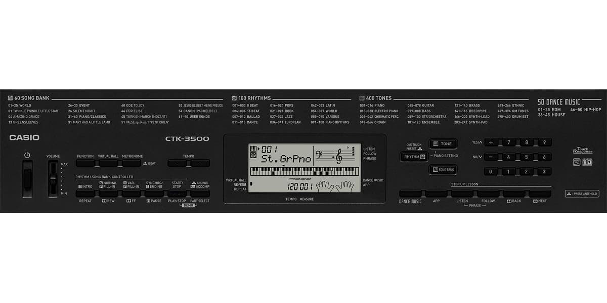 Teclado Casio Ctk-3500 Con Adaptador 5