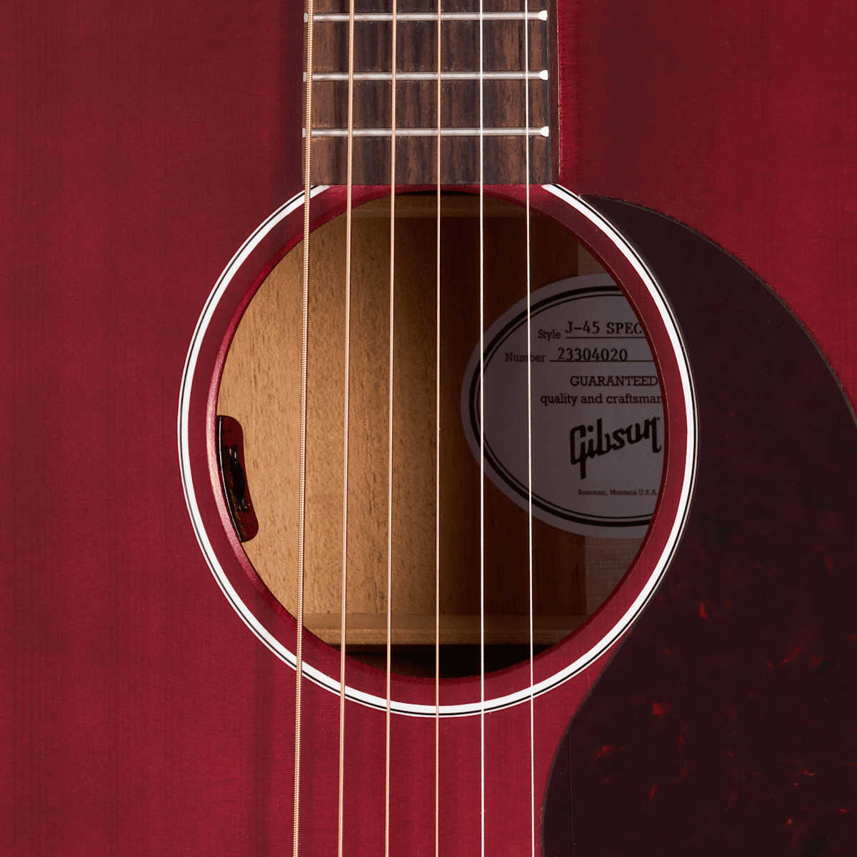 Guitarra Electroacustica Gibson J-45 Special Mcrs45spcwr Vino Tinto 6