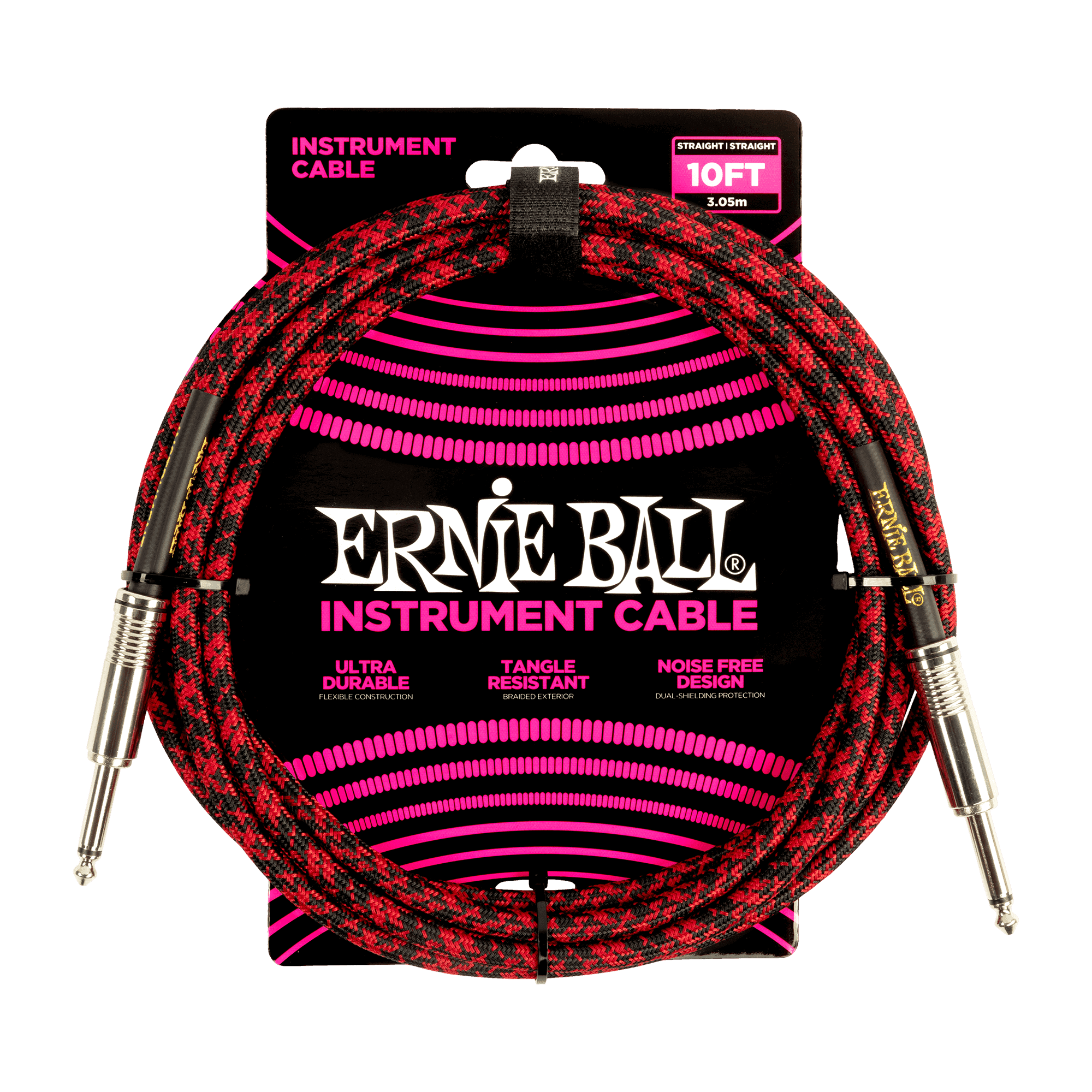 Cable Ernie Ball 10Ft P06394 Rojo/Negro