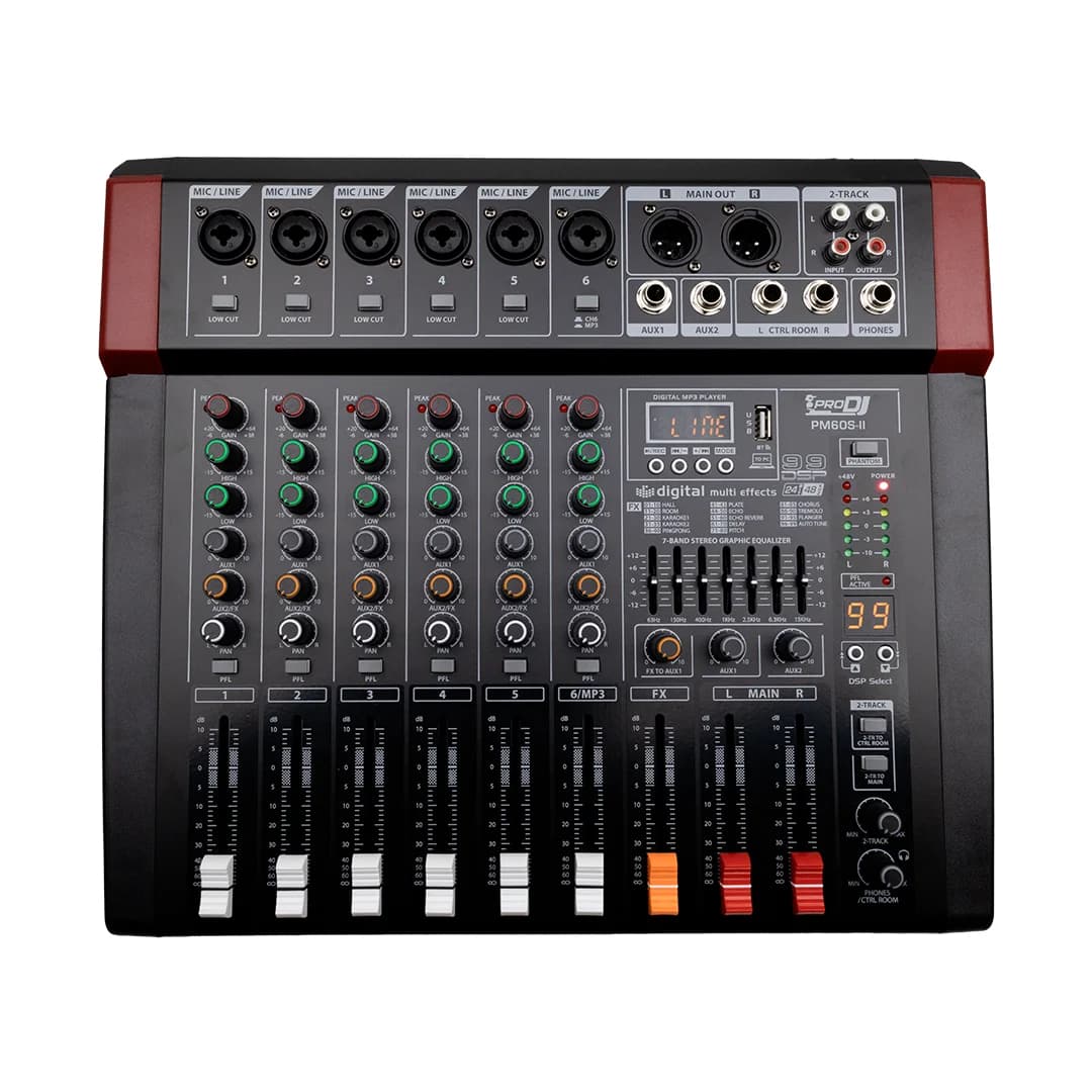 Mezclador profesional 6 canales PM60S-II PRO DJ