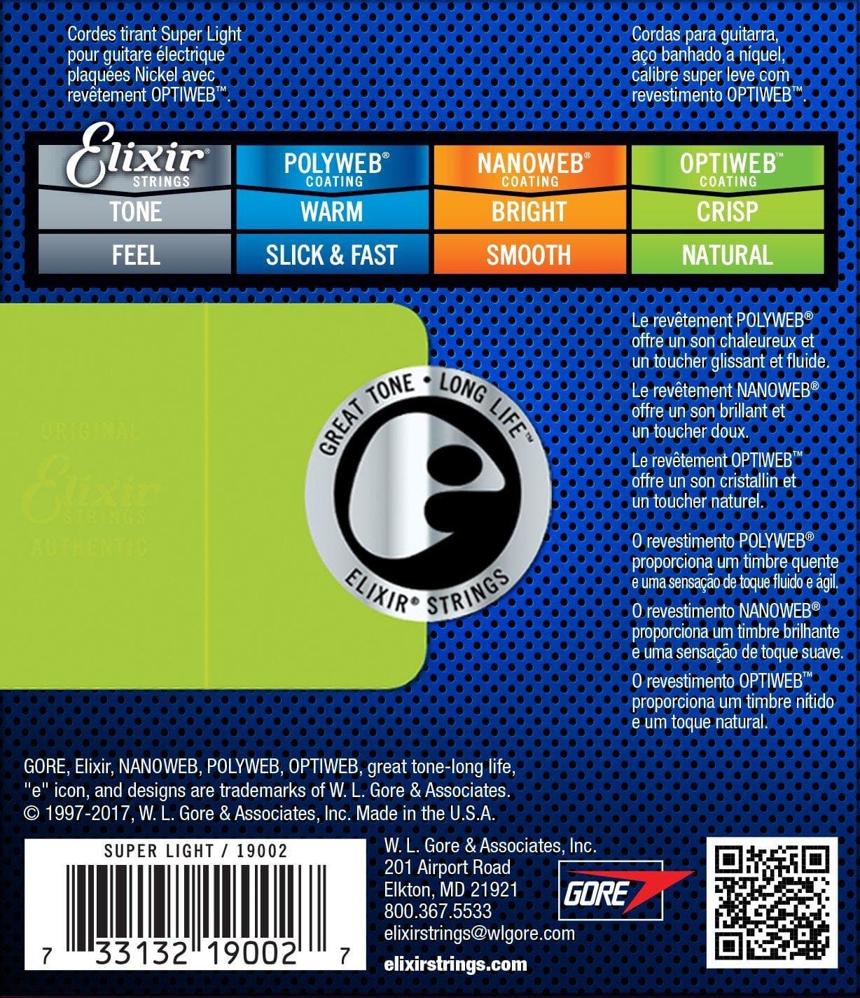 Encordado Elixir Optiweb Guitarra Electrica 19002 09 42 2
