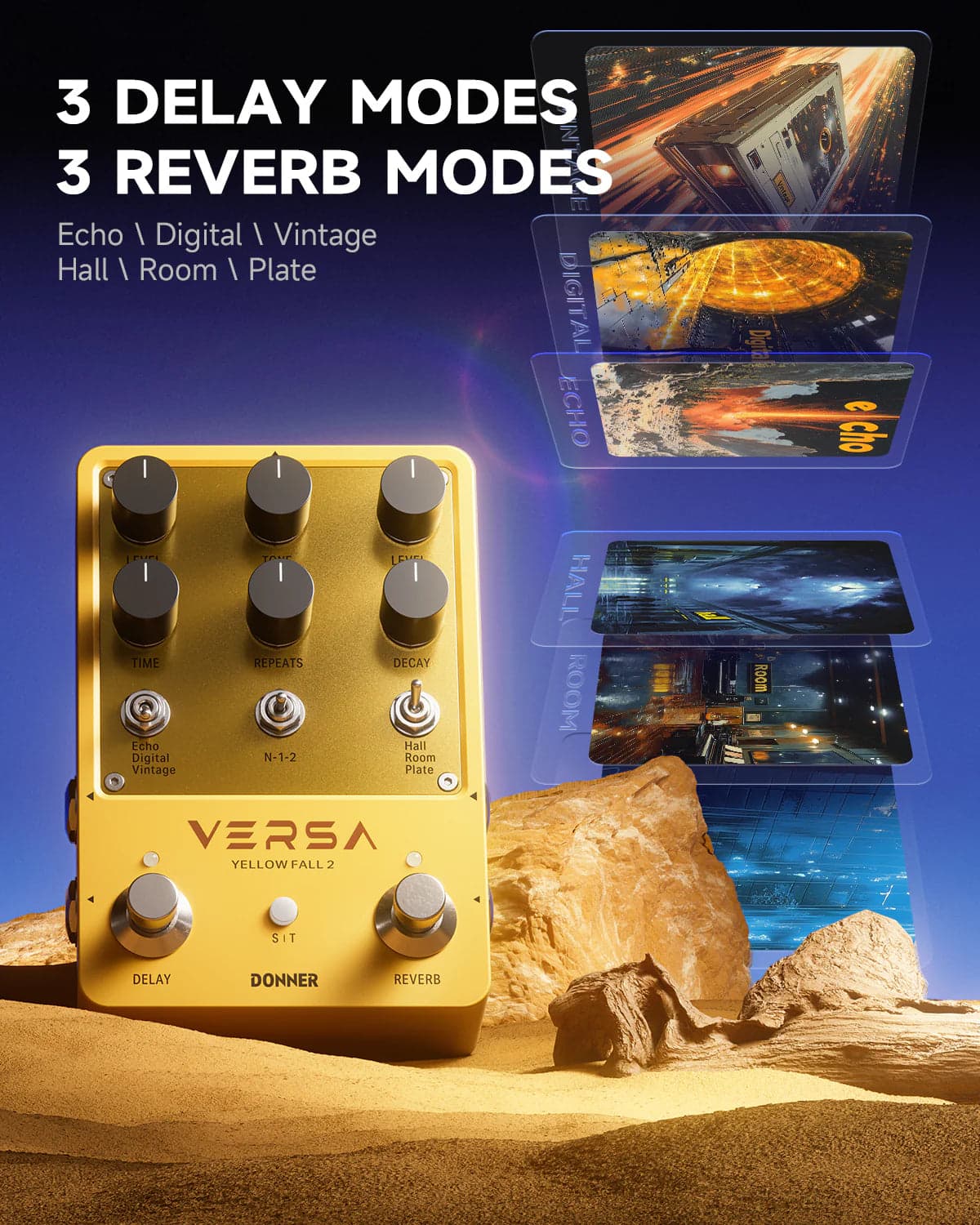 Pedal Donner Ec6926 Yellow Fall Ii Reverb Y Delay 5