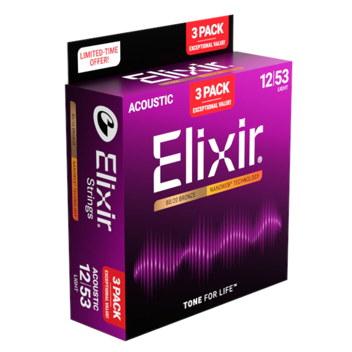 Encordado Elixir Guitarra Acustica 16565 12-53  X3 2