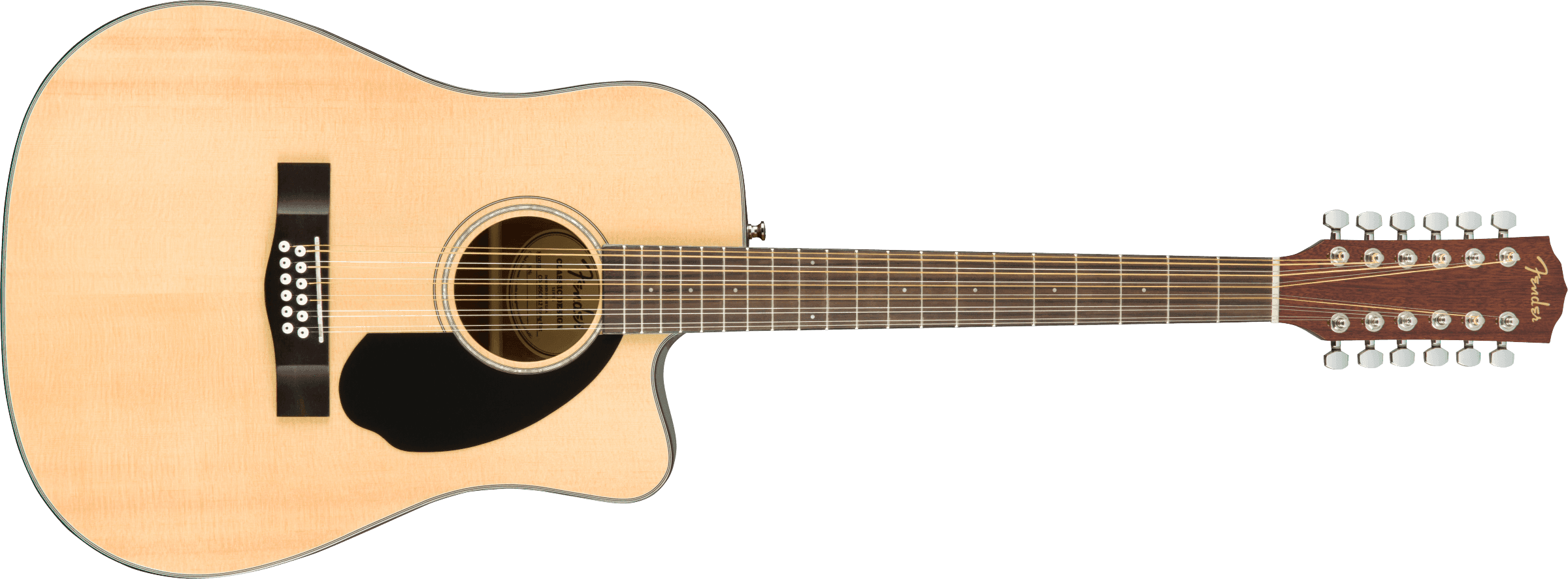 Guitarra Electroacustica Fender CD-60SCE Dreadnought de 12 cuerdas, diapasón de nogal, natural 0970193021