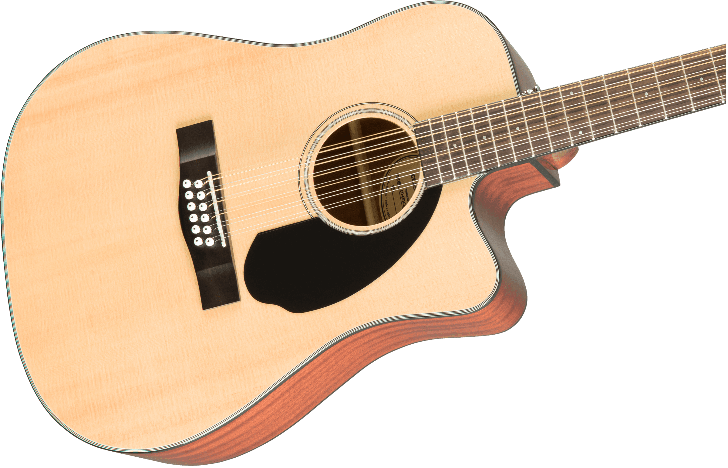 Guitarra Electroacustica Fender CD-60SCE Dreadnought de 12 cuerdas, diapasón de nogal, natural 0970193021 7