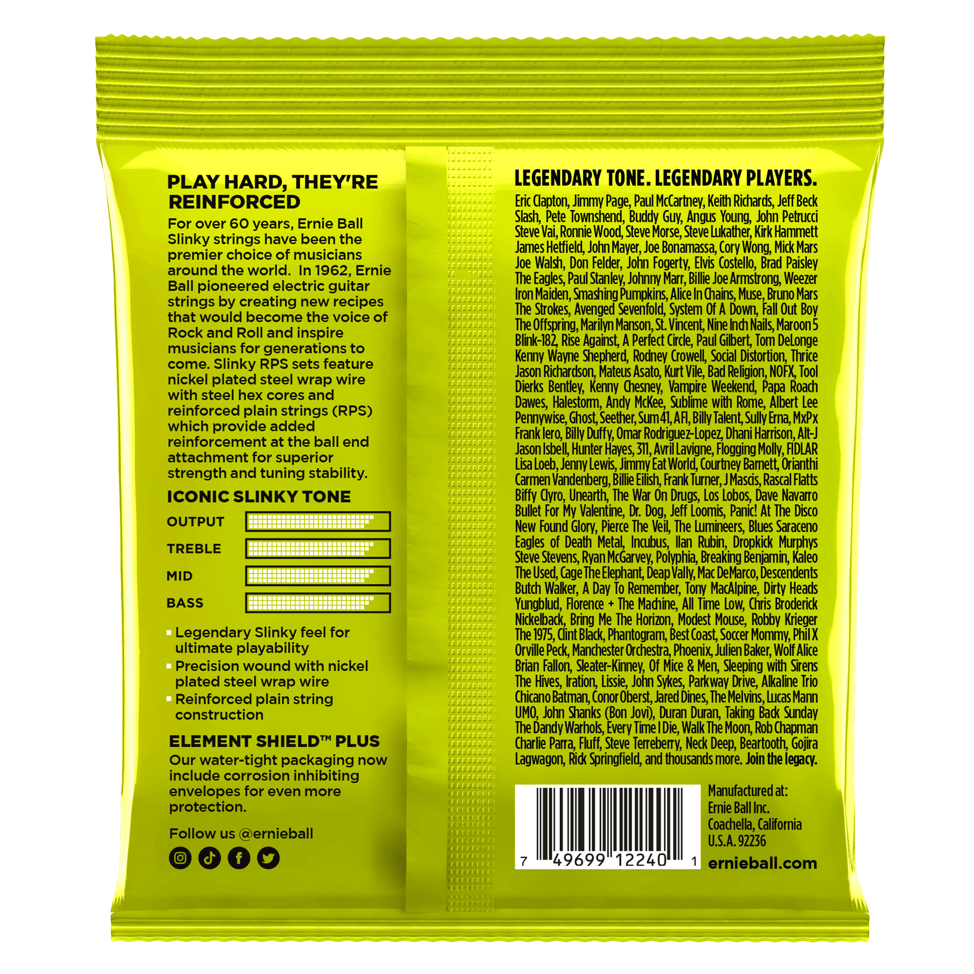 Encordado Ernie Ball Guitarra Electrica 2240 10-46 2