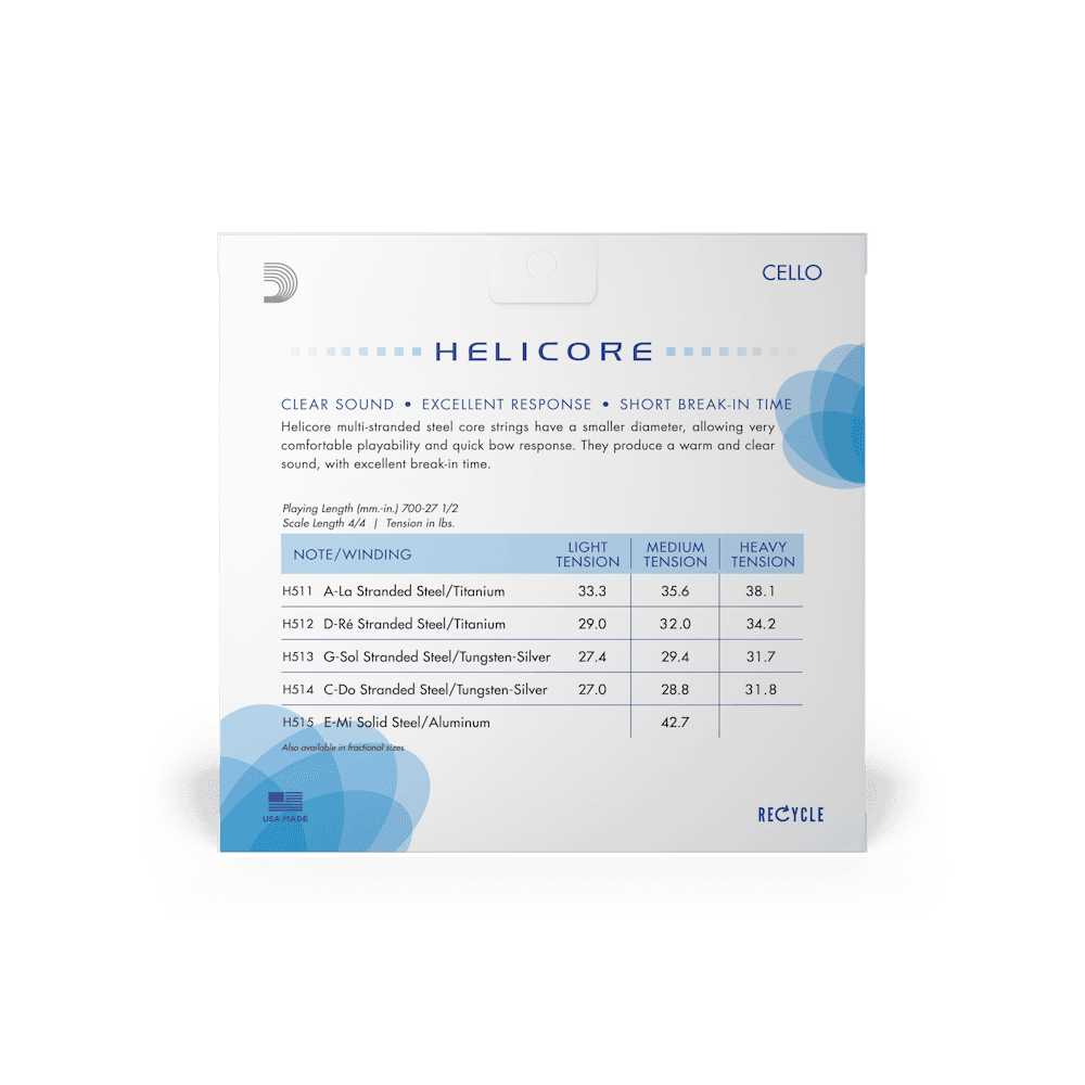 Encordado D Addario Helicore Cello 4/4 H510 Med 2