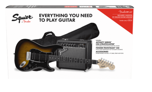 Guitarra Electrica Fender Affinity Series™ Stratocaster® HSS Pack, Laurel Fingerboard, Brown Sunburst, Gig Bag, 15G - 120V 5