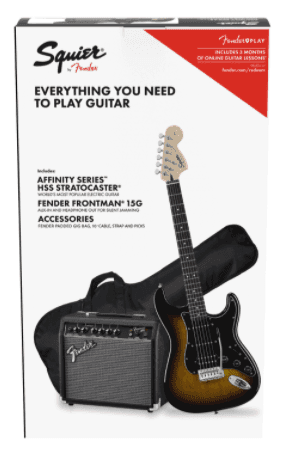 Guitarra Electrica Fender Affinity Series™ Stratocaster® HSS Pack, Laurel Fingerboard, Brown Sunburst, Gig Bag, 15G - 120V 6