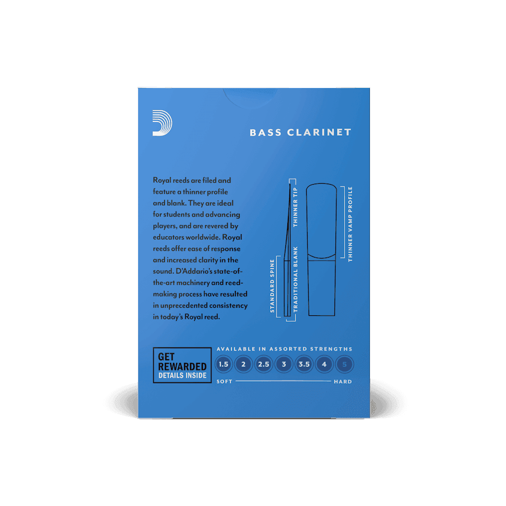 Caña Rico Royal Clarinete Bajo Reb1030 N 3 X Unidad 3