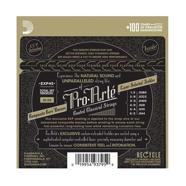 Encordado D Addario Guitarra Acustica Nylon Exp45 Tension Normal 2