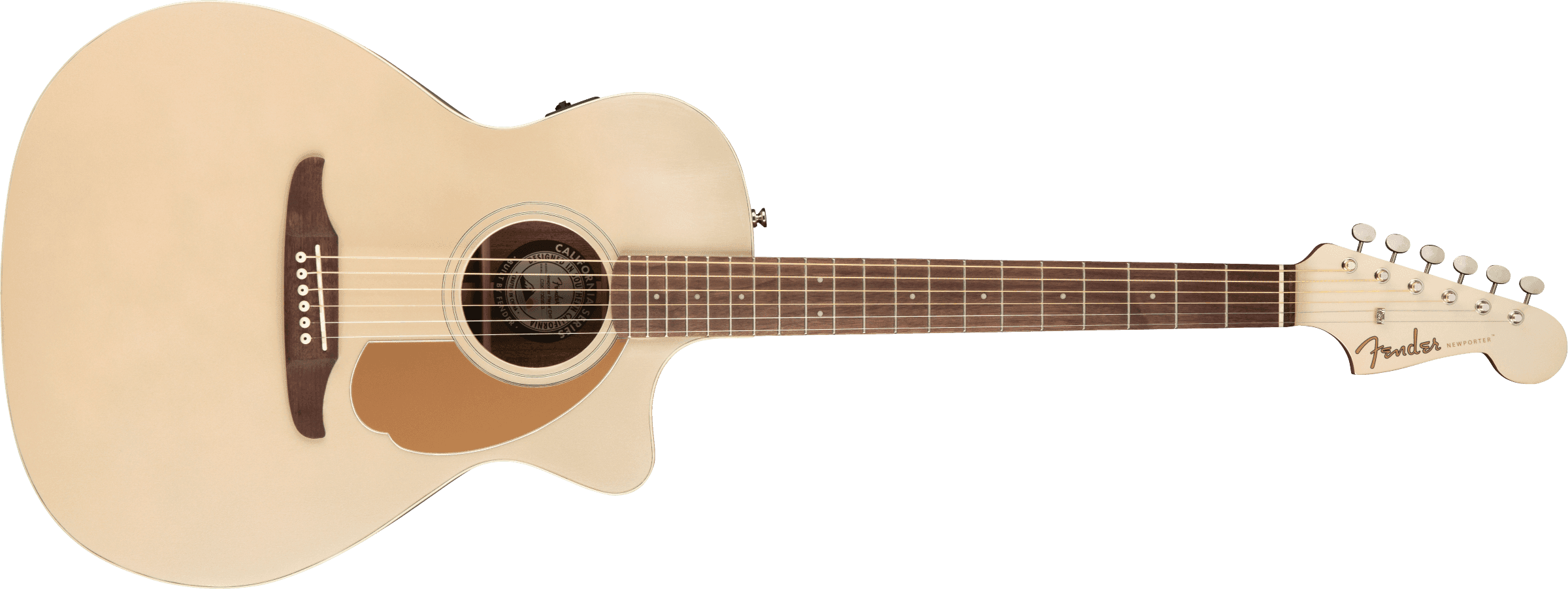 Guitarra Electroacustica Fender Newporter player diapasón de nogal, champán 0970743044
