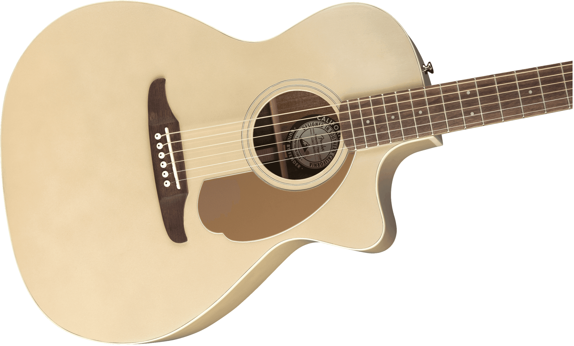 Guitarra Electroacustica Fender Newporter player diapasón de nogal, champán 0970743044 3