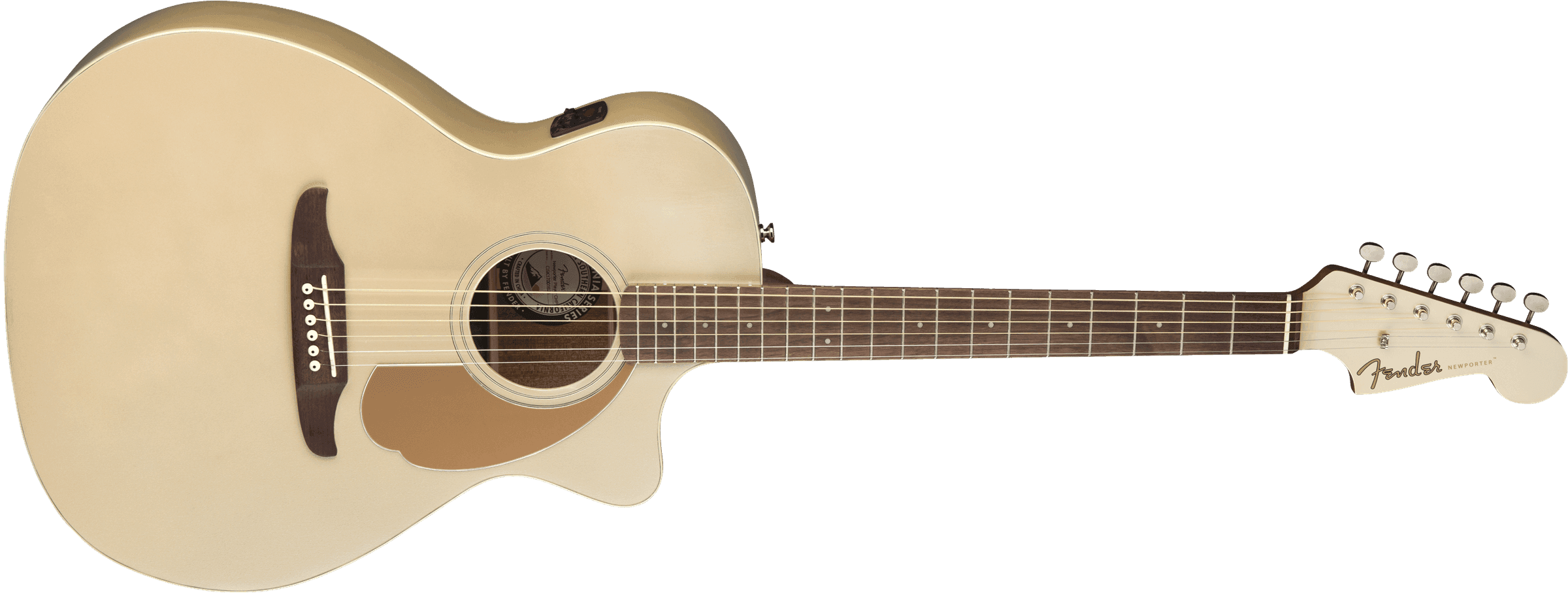 Guitarra Electroacustica Fender Newporter player diapasón de nogal, champán 0970743044 5