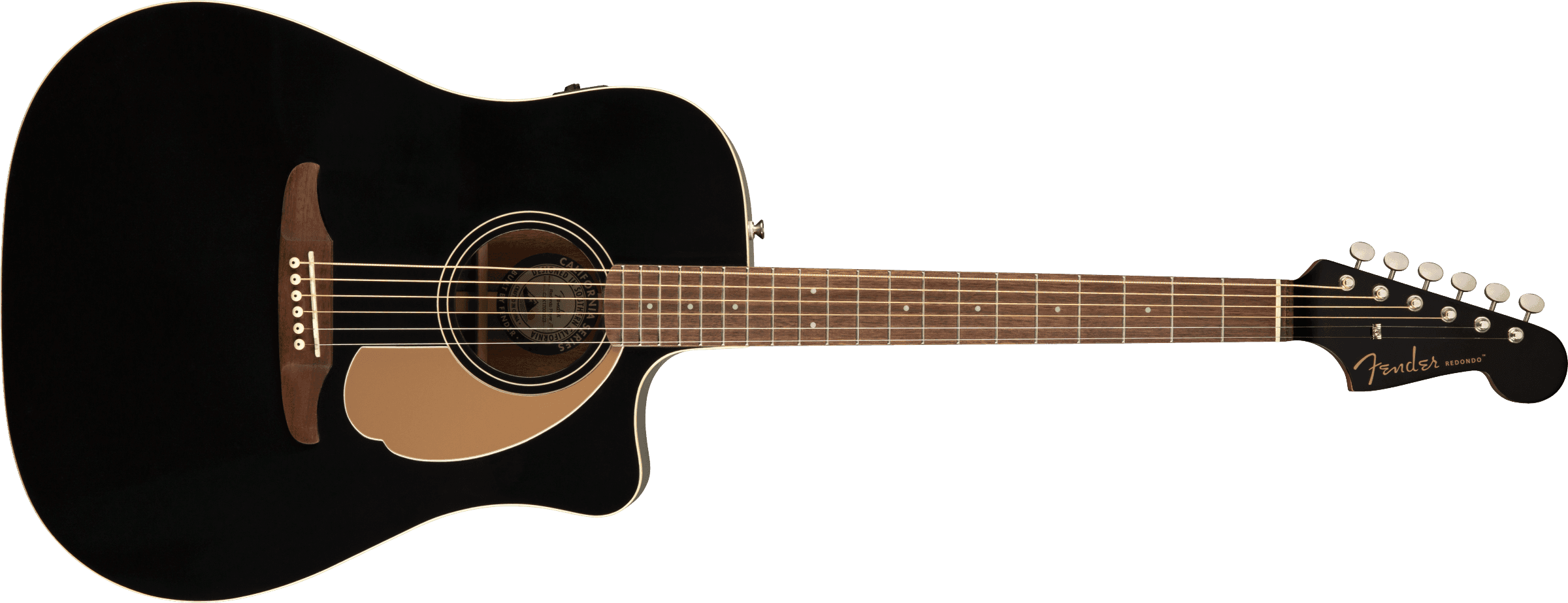 Guitarra Electroacustica Fender Redondo Player, diapasón de nogal, Jetty Black 0970713506