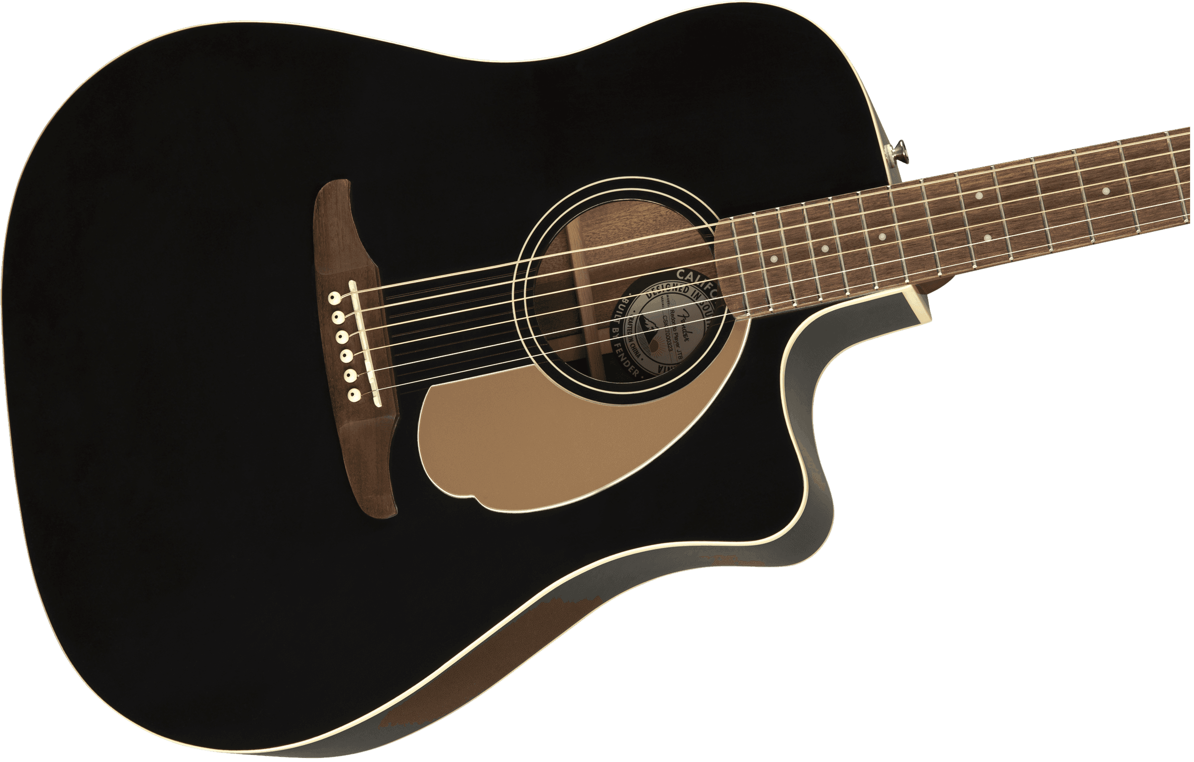 Guitarra Electroacustica Fender Redondo Player, diapasón de nogal, Jetty Black 0970713506 3