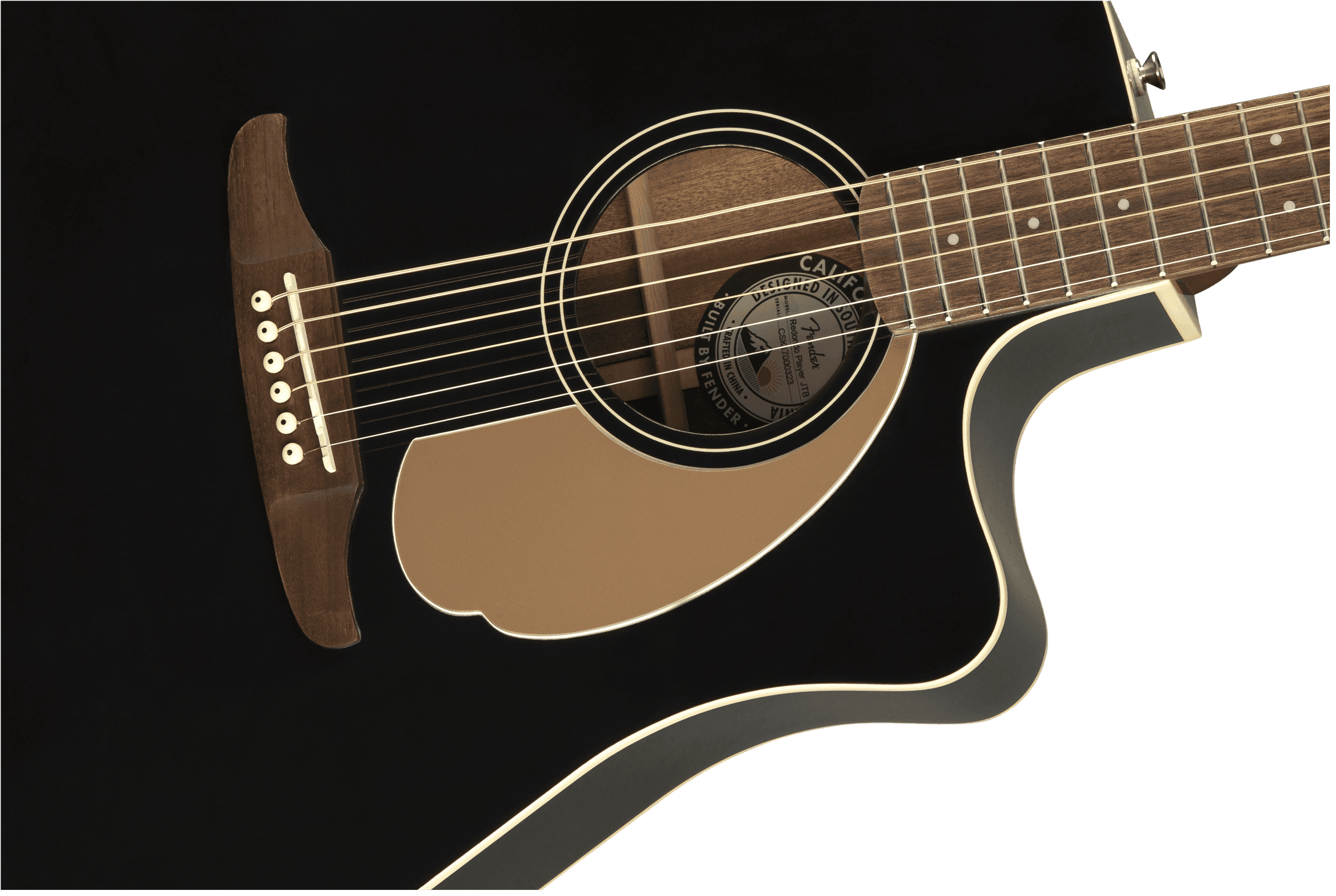 Guitarra Electroacustica Fender Redondo Player, diapasón de nogal, Jetty Black 0970713506 6
