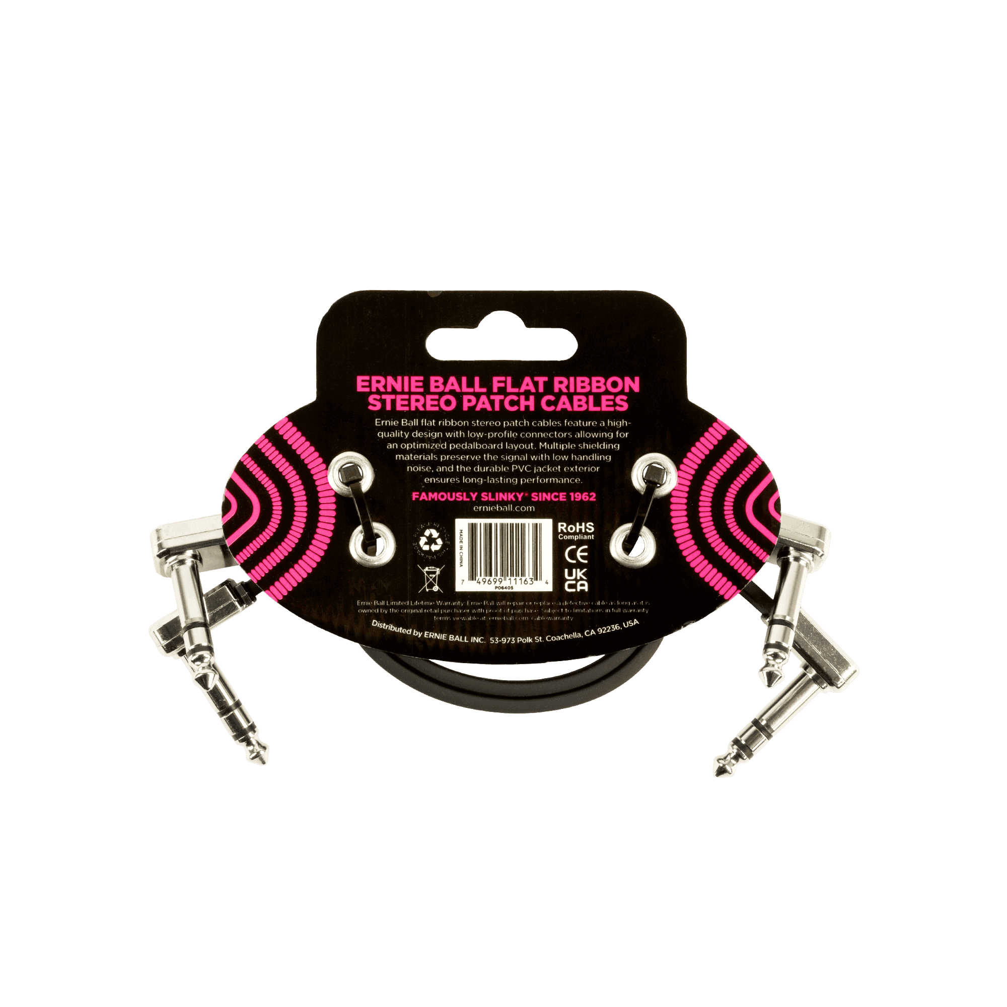 Cable Ernie Ball De Conexion Estereo- Paquete De 2 Unidades 2