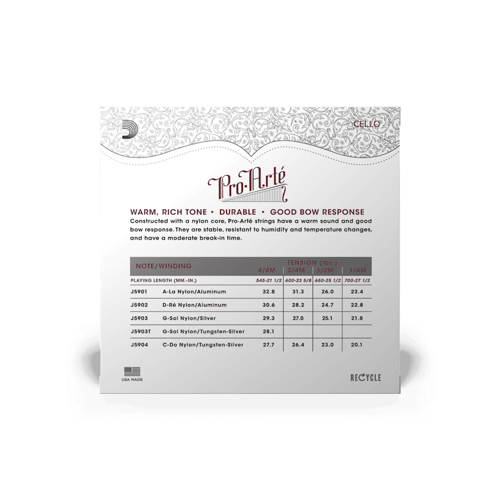 Encordado D Addario Proarte Cello J59 1/2 2