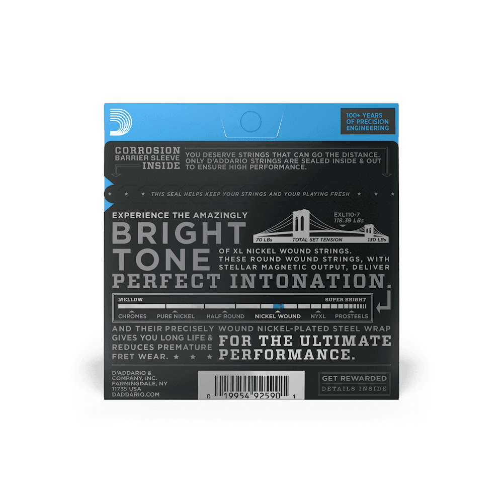 Encordado D Addario Guitarra Electrica Exl110-7 10 56 2
