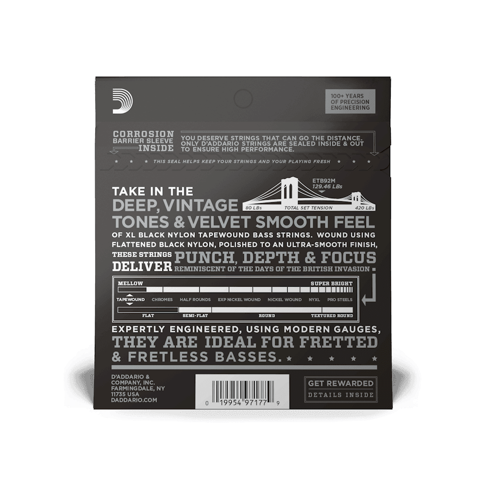 Encordado D Addario Bajo Electrico Etb92m 50 105 2