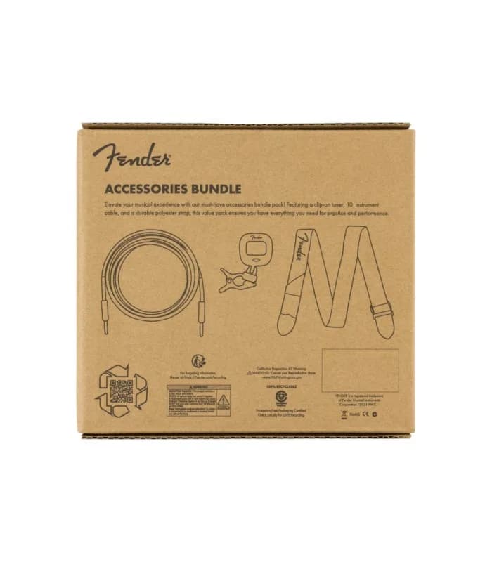 FENDER SPA BUNDLE PACK WHT CBL,TUNER, STRAP 6