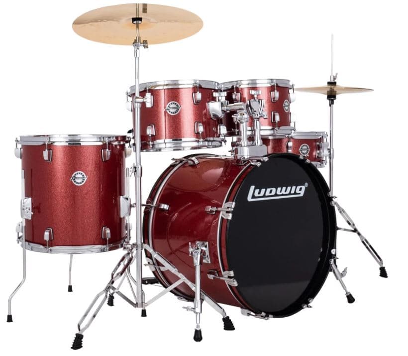 BATERIA LUDWIG ACCENT ROJA 5 PIEZAS SPARKLE LC19514DIR