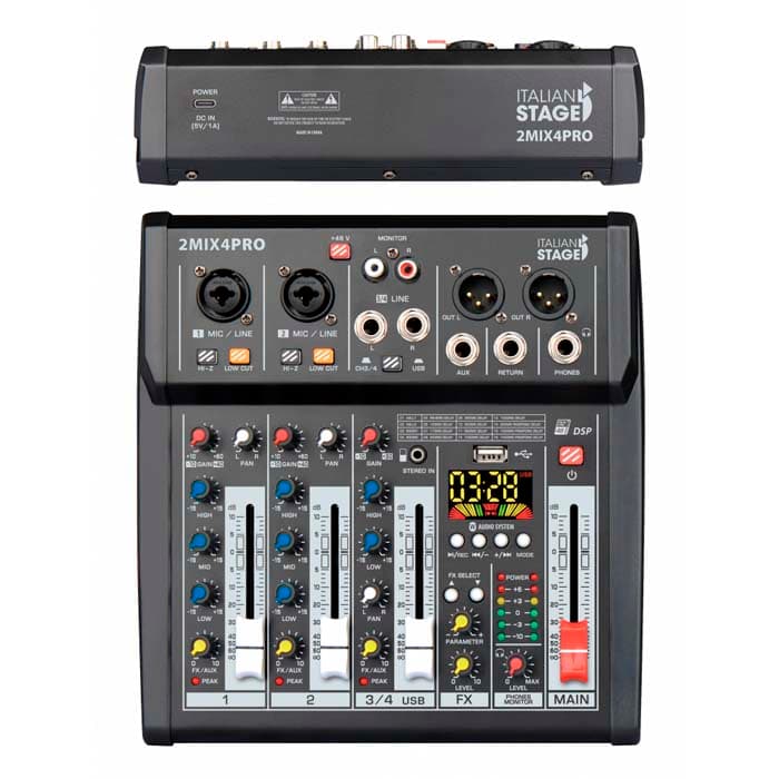 MEZCLADOR ITALIAN STAGE IS 2MIX4PRO USB Y BT 2