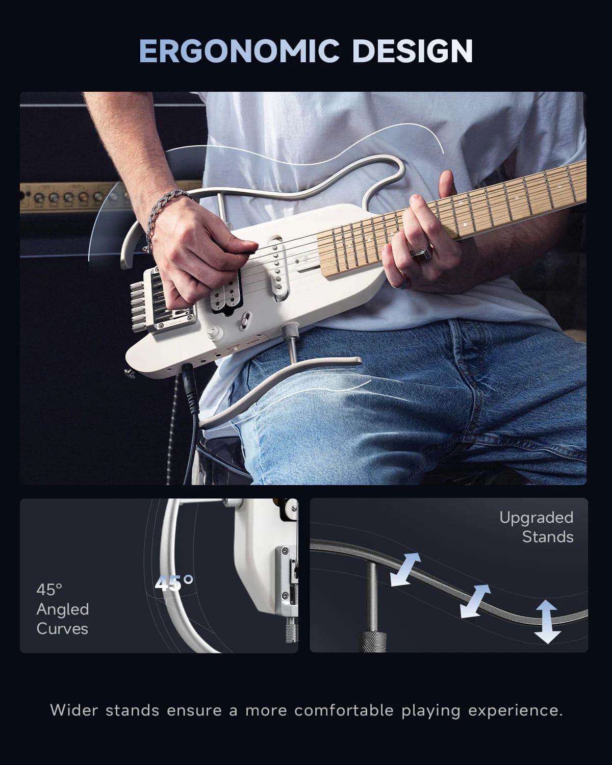 Guitarra Electrica Donner Ec6809 Hush-X White 7