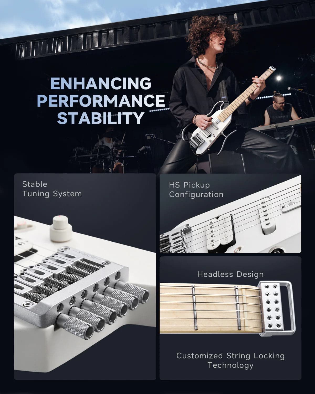 Guitarra Electrica Donner Ec6809 Hush-X White 9