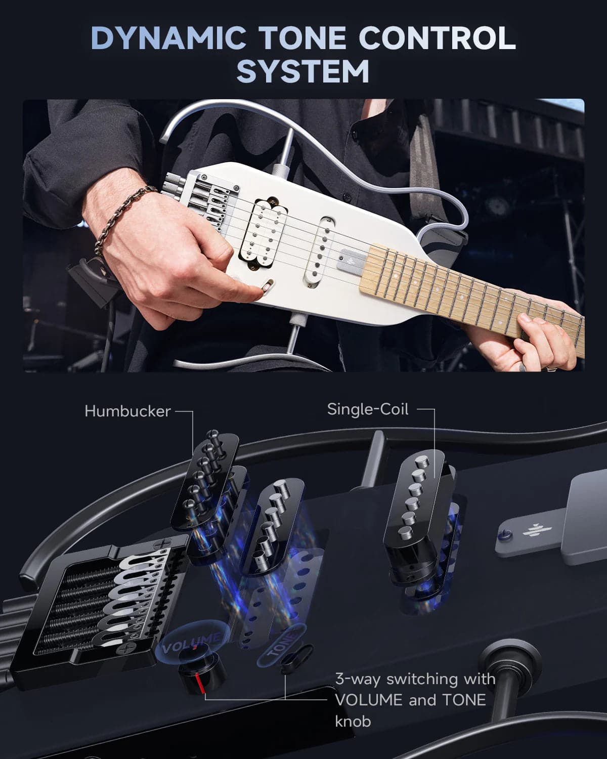 Guitarra Electrica Donner Ec6809 Hush-X White 10