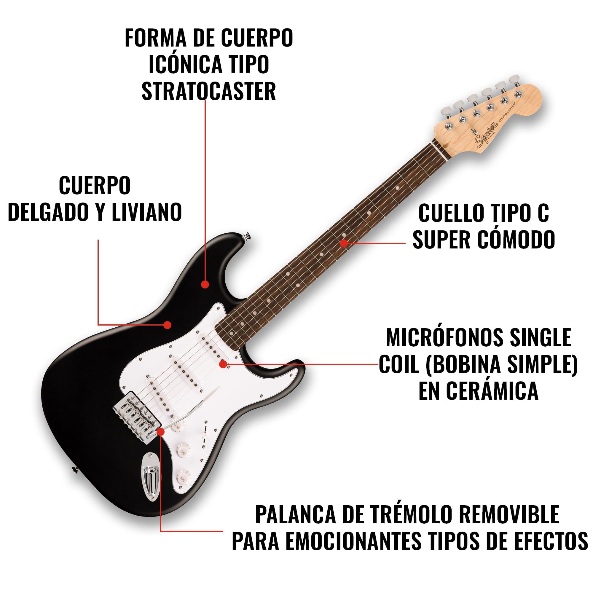 Guitarra Electrica Fender Squier Debut Stratocaster Lrl Wpg Blk 0379600506 5