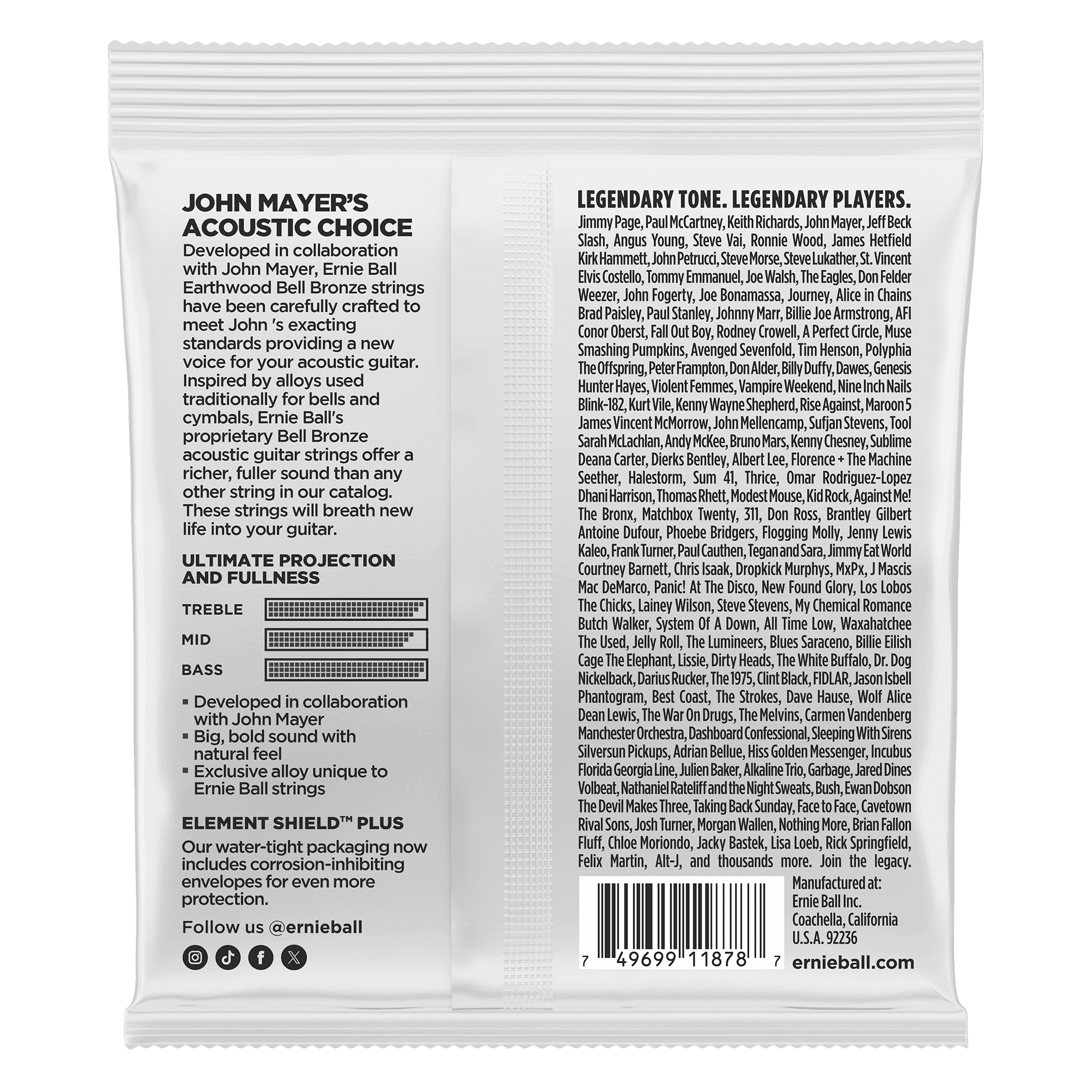 Encordado Ernie Ball Guitarra Acustica 2344 13-56 2