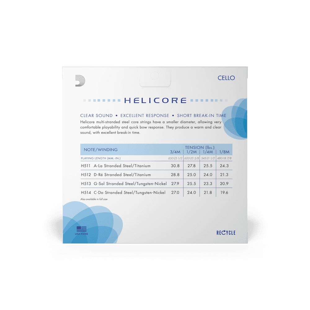 Encordado D Addario Helicore Cello 3/4 H510 Med 2