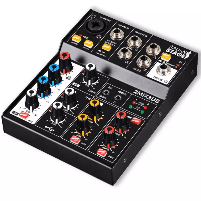 MEZCLADOR ITALIAN STAGE IS 2MIX3UB CON INTERFAZ USB Y BT 2