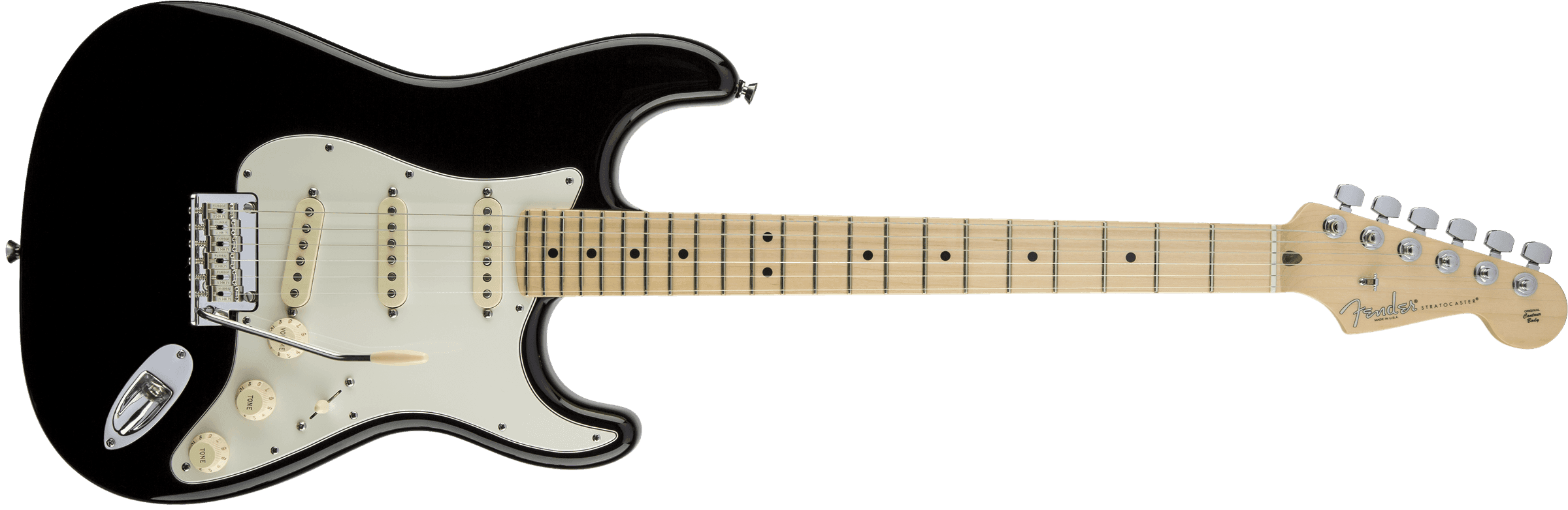 Guitarra Electrica Fender American Standard Stratocaster®, diapasón de arce, negro 0113002706