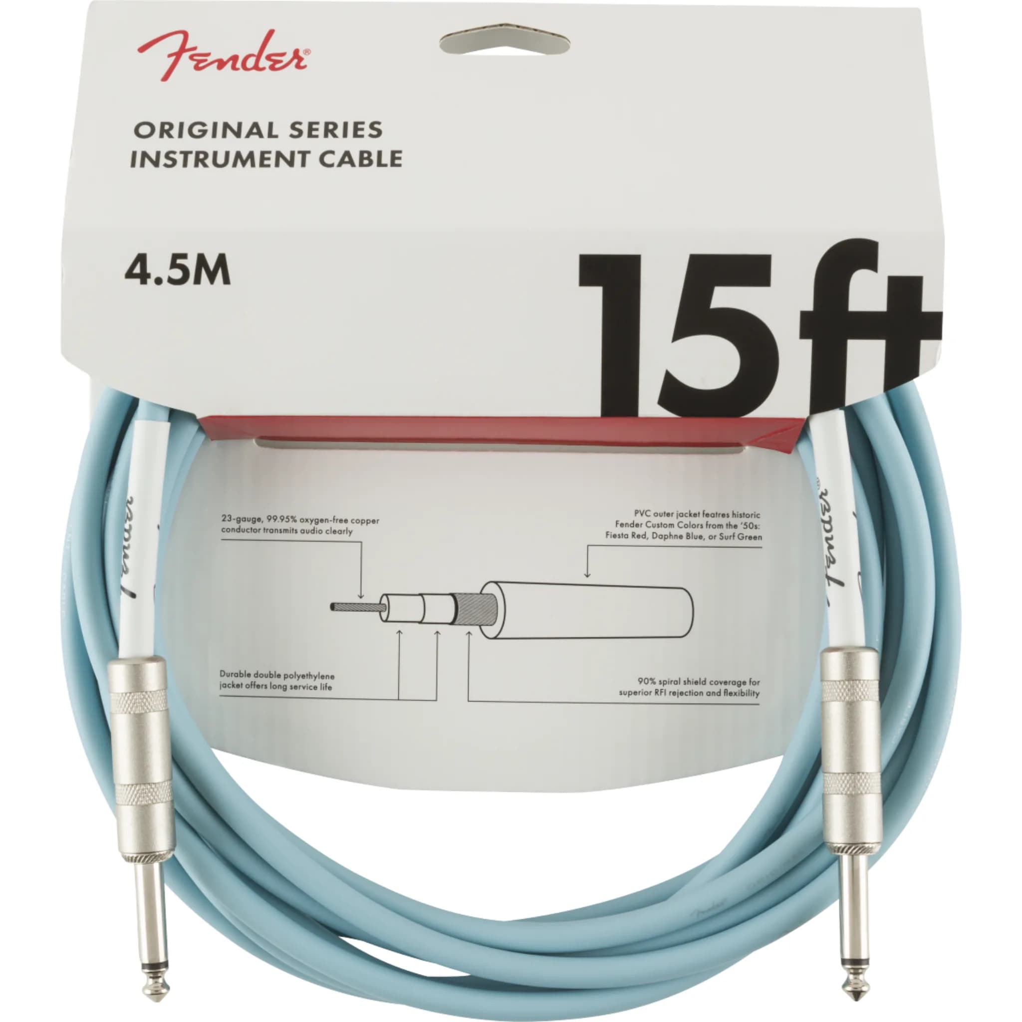 CABLE LINEA FENDER ORIGINAL 4.5 MTS AZUL A MOD0990515003