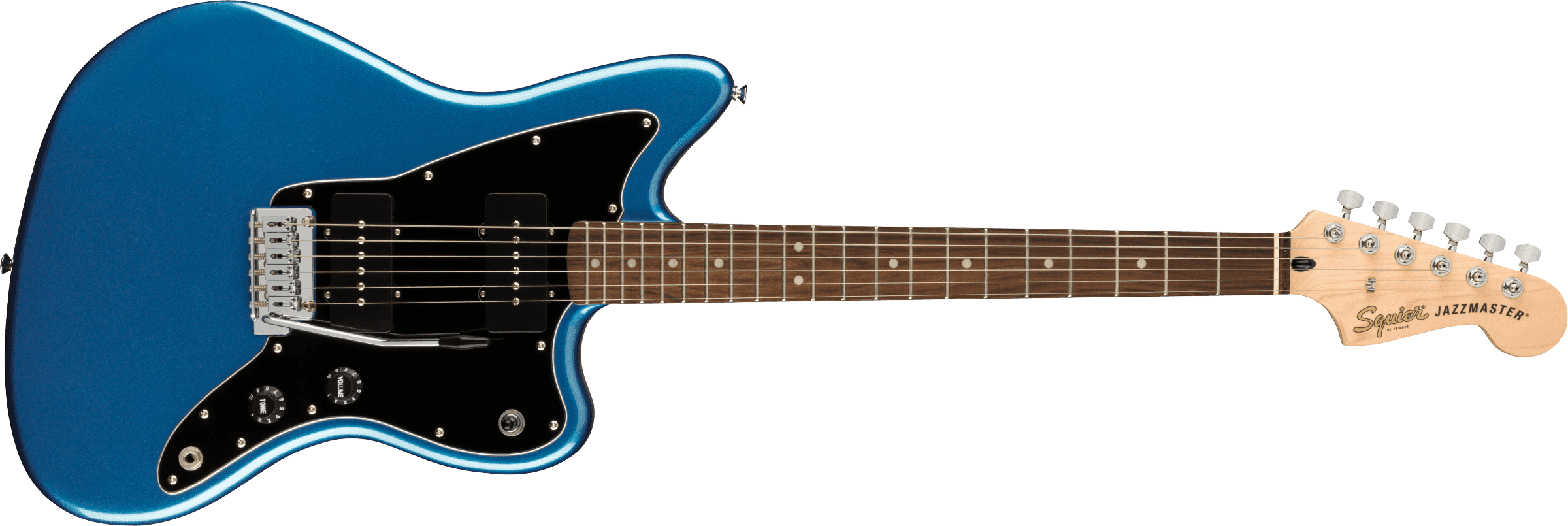 Guitarra Electrica Fender Squier Affinity Series™ Jazzmaster®, diapasón de laurel, golpeador negro, azul Lake Placid0378301502