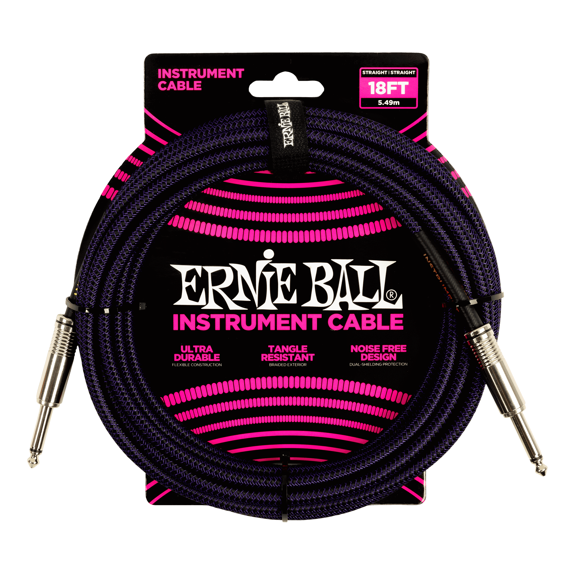 Cable Ernie Ball 18ft P06395 Púrpura/negro