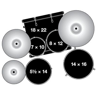 Bateria Gretsch Energy GE4E825W Blanca 5 Piezas 2