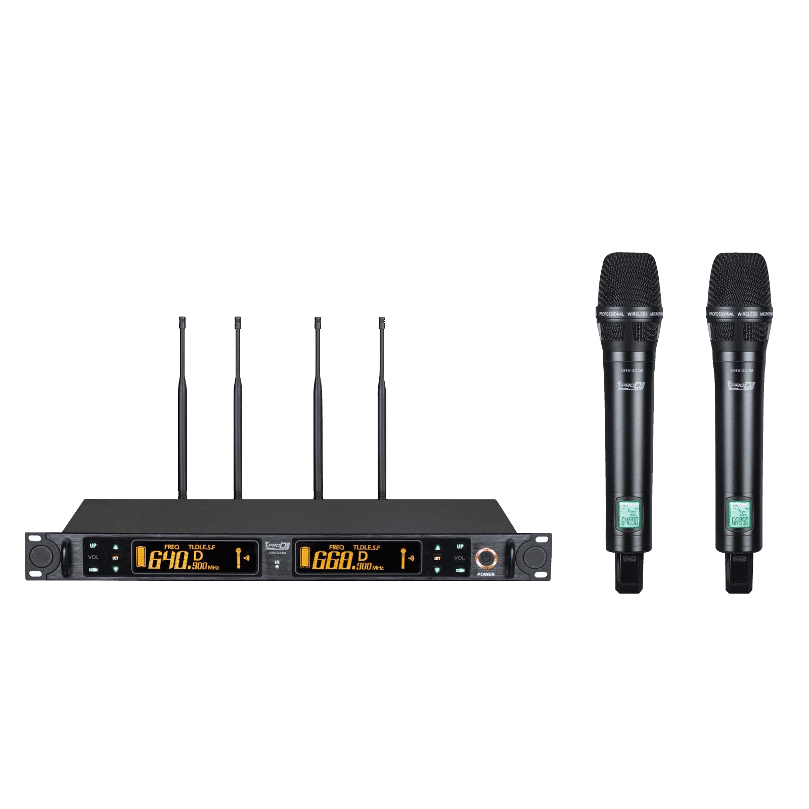 Kit micrófonos UHV-822M PRO DJ inalámbricos