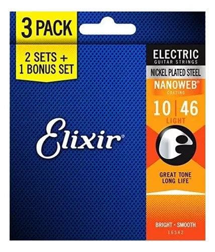 Encordado Elixir Guitarra Electrica pack 3 16542 10 46