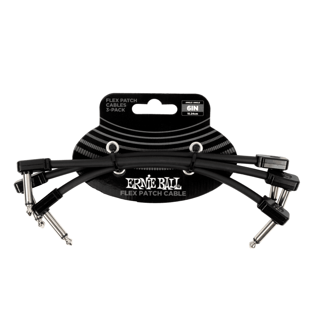 Cable Ernie Ball 6in P06444 Flexible Negro X3
