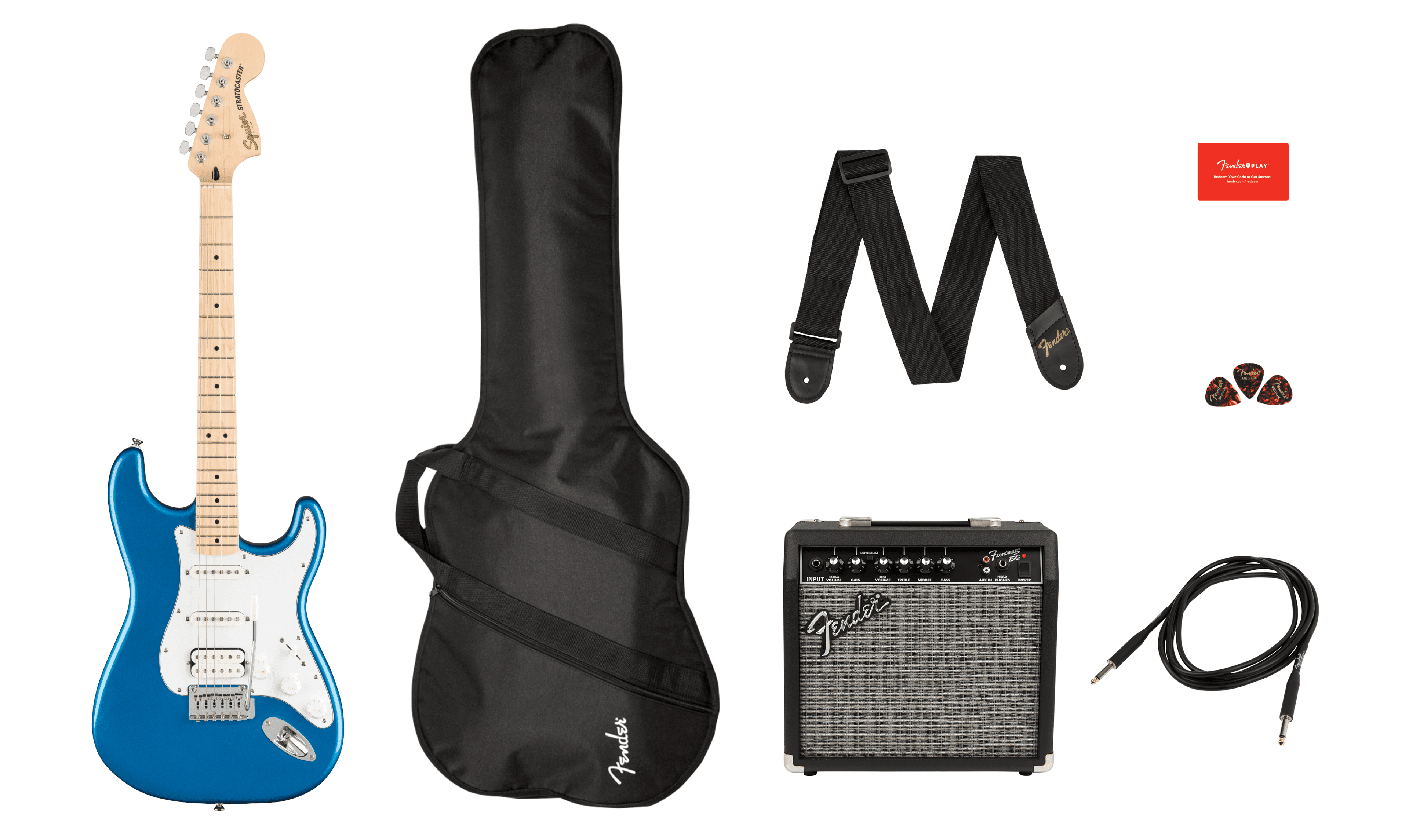 Guitarra Electrica Fender Affinity Series Stratocaster Hss Pack, Maple Fingerboard, Lake Placid Blue, Gig Bag, 15g - 120v 0372820002